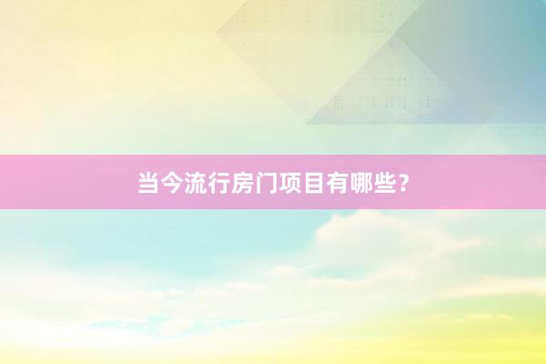 当今流行房门项目有哪些？